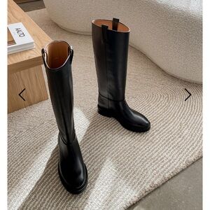 FLATTERED BOOTS FRANCES LEATHER BLACK SIZE 8